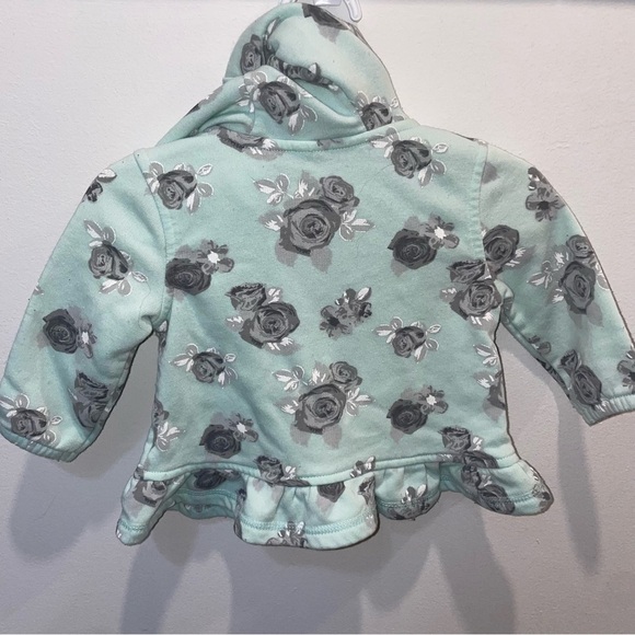 5/$15 George Blue Baby Sweater With Grey Florals - Picture 6 of 6